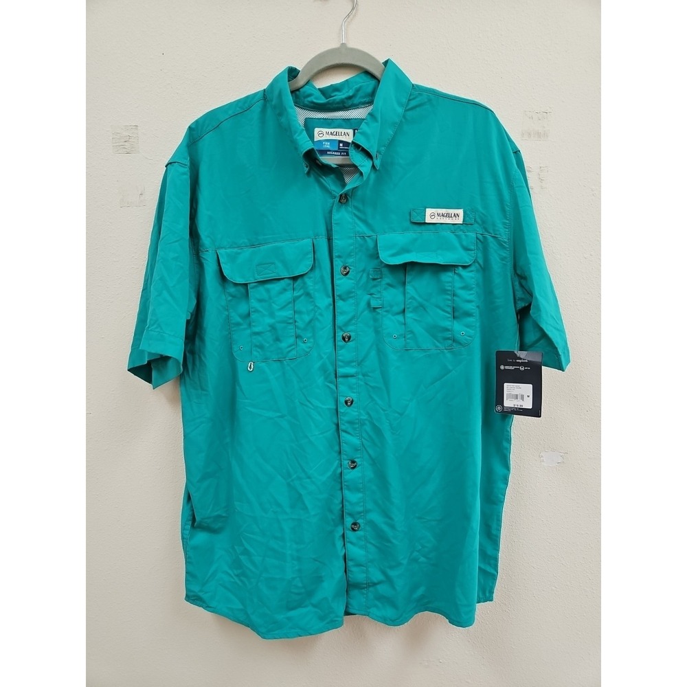 Magellan Outdoors Shirt Mens  Medium Fish Gear Relaxed Fit Moisture Wick NWT